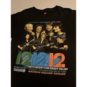 *RARE* VTG 2012 Sandy Relief Concert T-Shirt MEDIUM Stones Springfield Joel Jovi